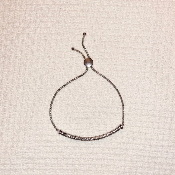 Sterling Silver Slide Woven Bracelet Adjustable - Picture 3 of 7
